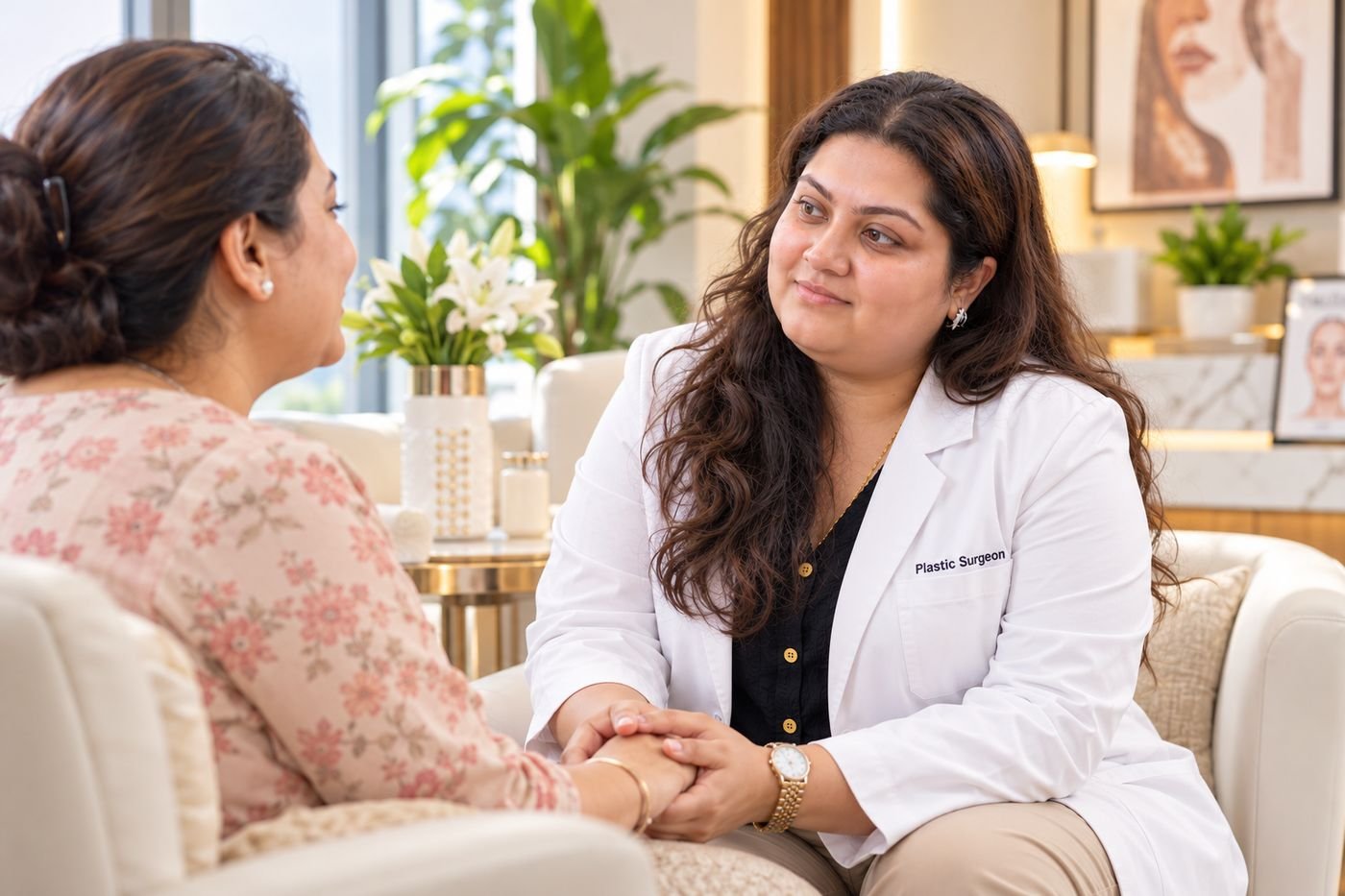 Dr. Swikriti Raniwala reassuring a patient during consultation